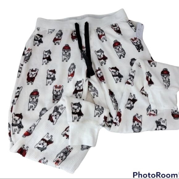 🌸HP🌸 PJ Salvage Holiday French Bulldog Lounge Joggers/Pants! - Picture 5 of 11